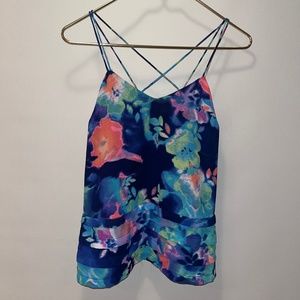 Floral Cross Back Tank Top